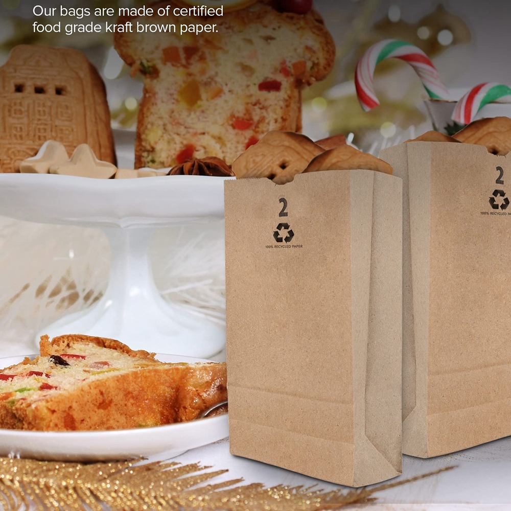 Food Delivery Kraft Paper Bag for Food Bio-Degradable Customized Size Reasonable