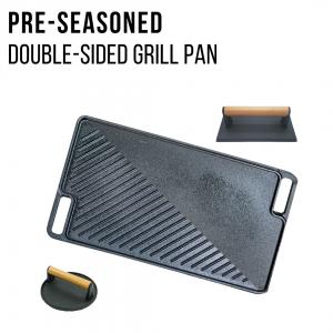 Quality 18 Inch Reversible Cast Iron Grill Griddle With Excellent Heat Retention for sale