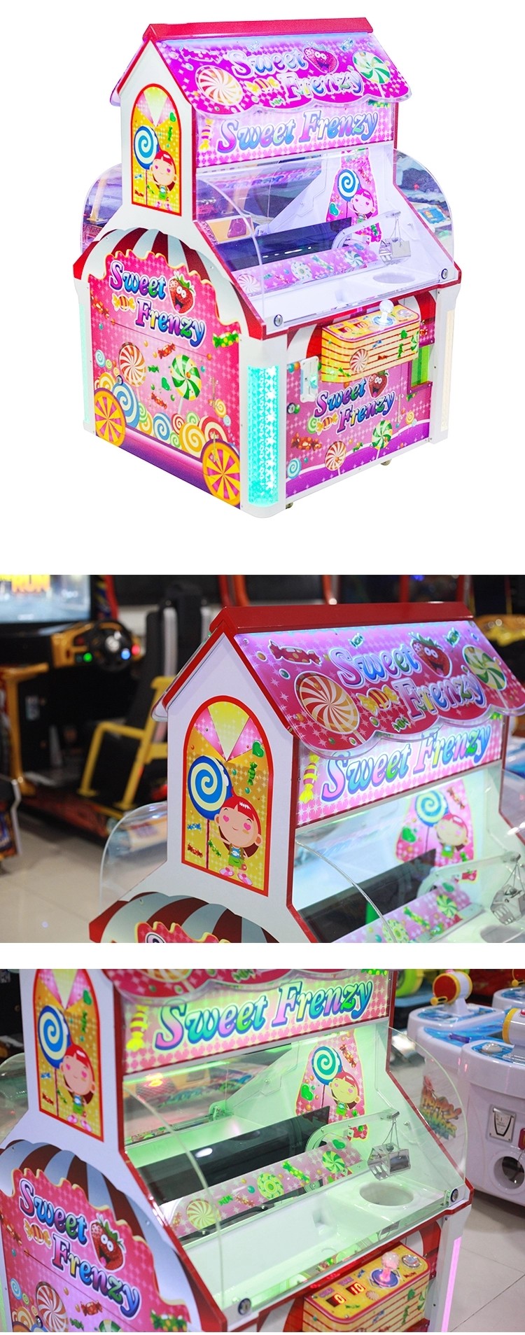 Sweet Frenzy Candy Gift Vending Machine For Children 2 Player Coin Pusher Type