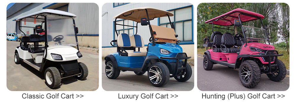 4 Seater Electric Golf Cart Standing Postion of Tail Caddie 48V LiFePO4 Lithium Batteries