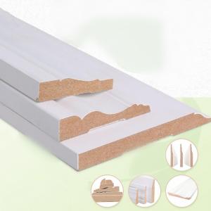 China Apartment Skirting Primed Wood Boards MDF Substrate Moisture Proof on sale