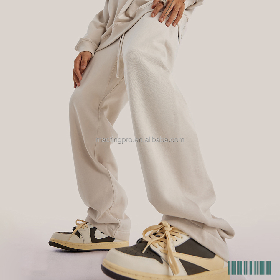 Custom Men's Streetwear Jogger Pants Trousers with Breathable Fabric and Wide Leg Fit