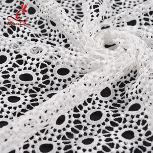 China African Style Guipure Water Soluble Lace 100% Polyester Milk Silk Embroidered Fabric on sale