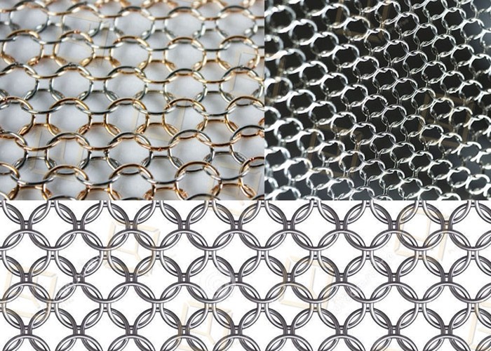 Round Hole Chain Mail Curtain , Architectural Ring Mesh Curtain