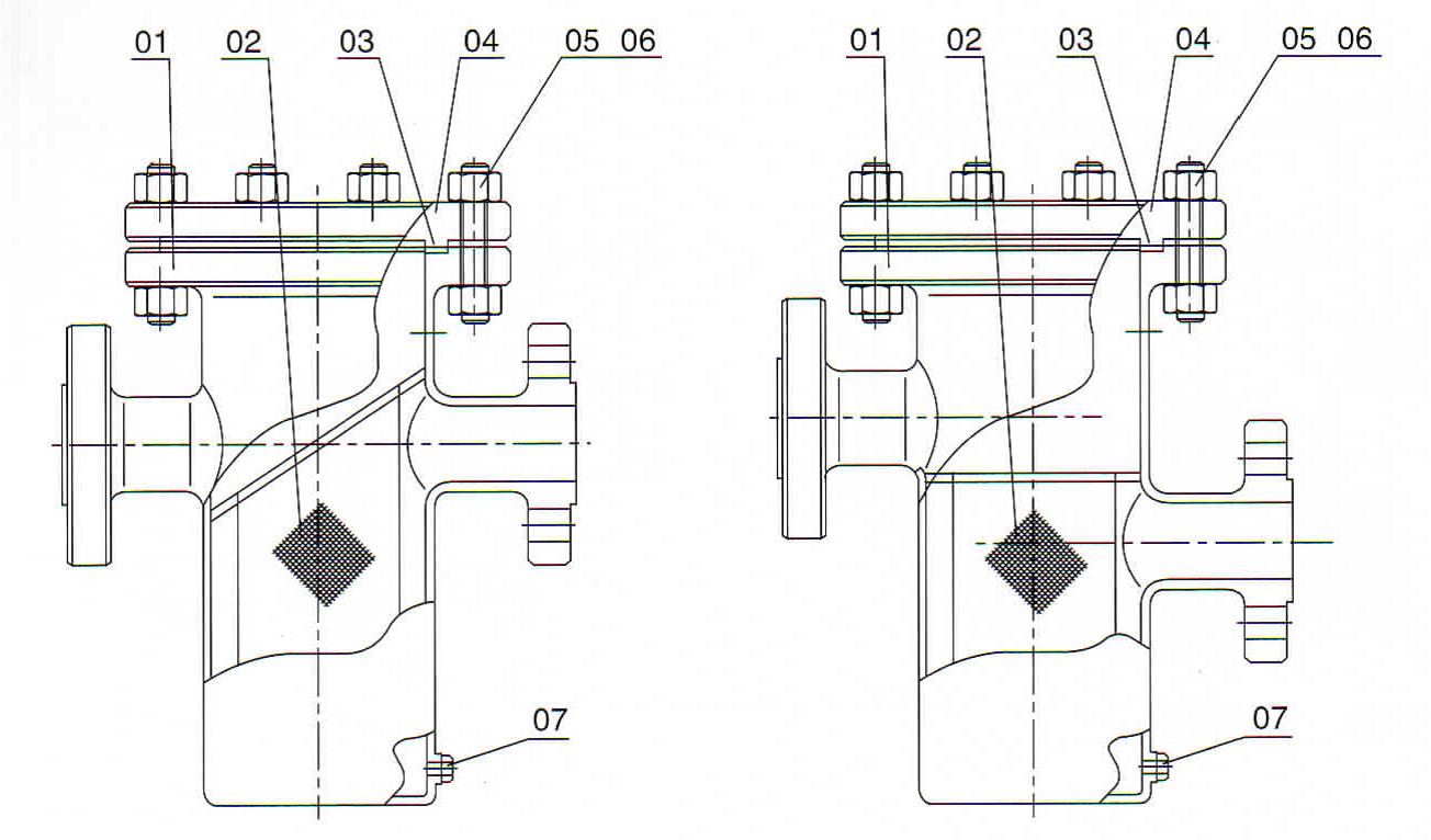 Simplex Basket Strainer Drawing