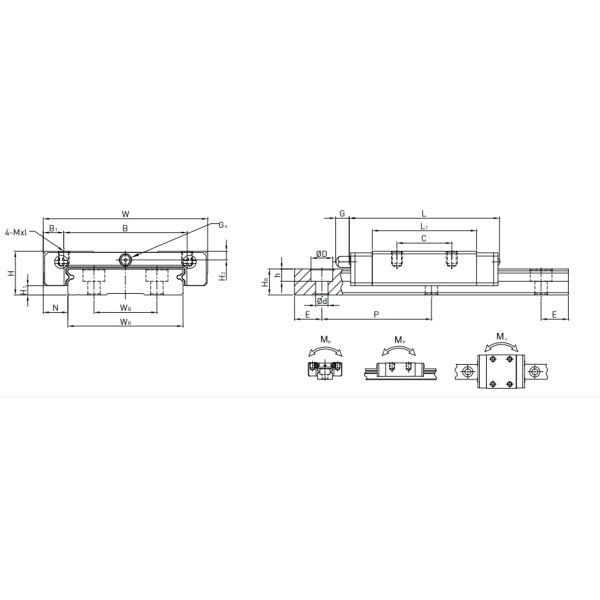 C Precision Miniature Linear Guideway 7mm MGW7H Linear Guide Block