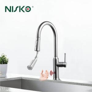 Quality Stainless Steel Nickel Kitchen Faucet Brushed With Hand Sensor for sale