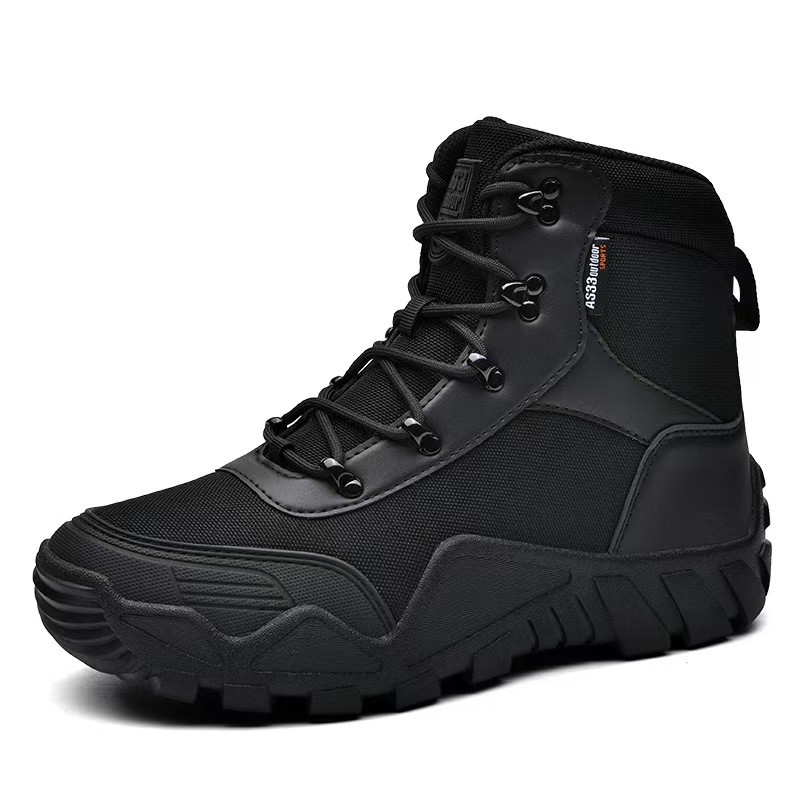 Mid Top Camo Tactical Boots Breathable Sweat Absorbing Large Size Combat Shoes