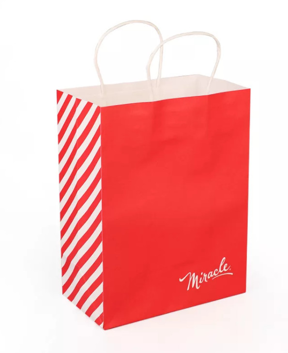 CMYK 50gsm To 200gsm Durable Kraft Paper Bags Flexo Printing