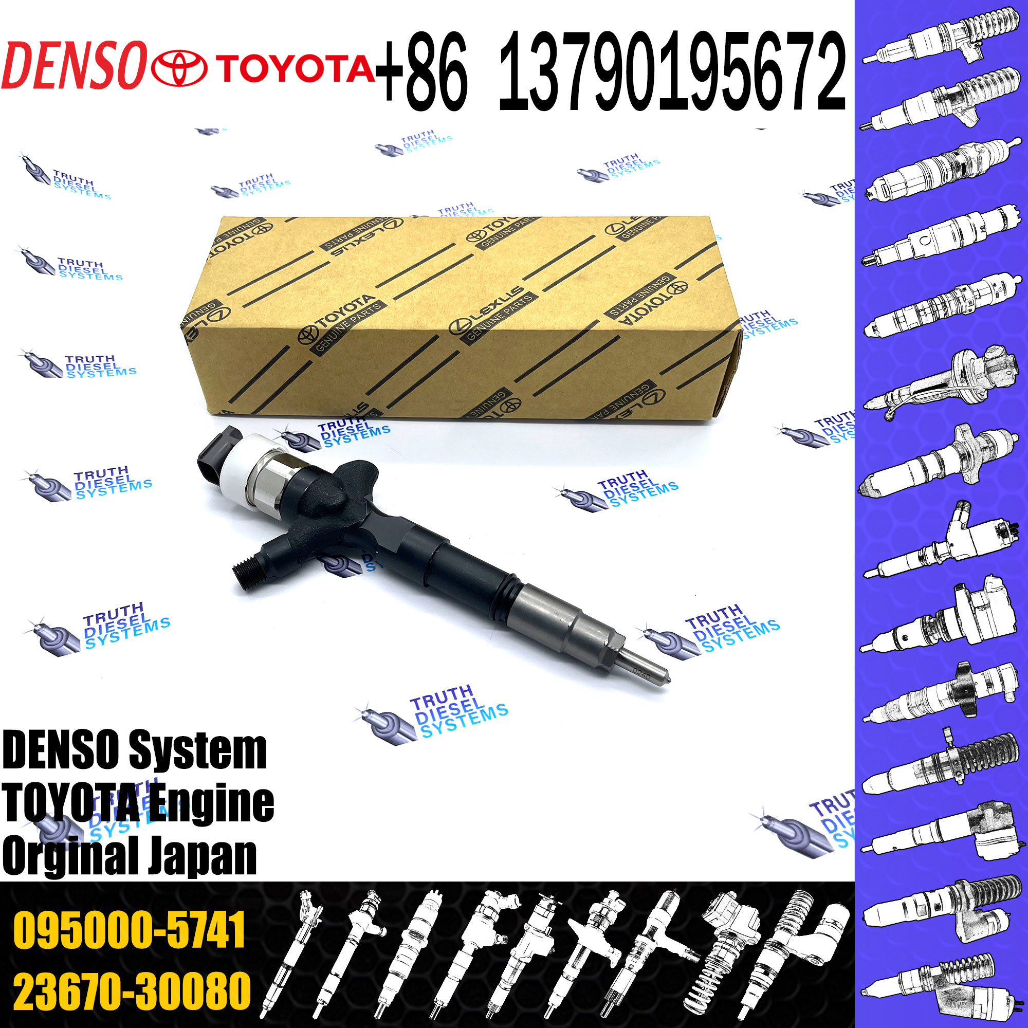 Diesel Engine Parts Common Rail Fuel Injector Nozzle 23670-30080 095000-5741