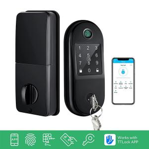 China Smart Deadbolt Door Lock Keyless Electronic Fingerprint Keypads Password RFID Card on sale