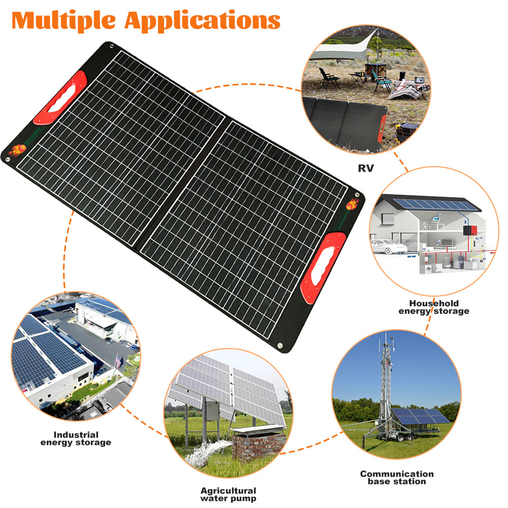 120W Camping Portable Folding Solar Panels lightweight 12 Volt Folding Solar Panels