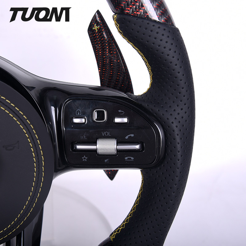 Special Red Carbon Fiber Mercedes Benz Steering Wheel PU Leather OEM
