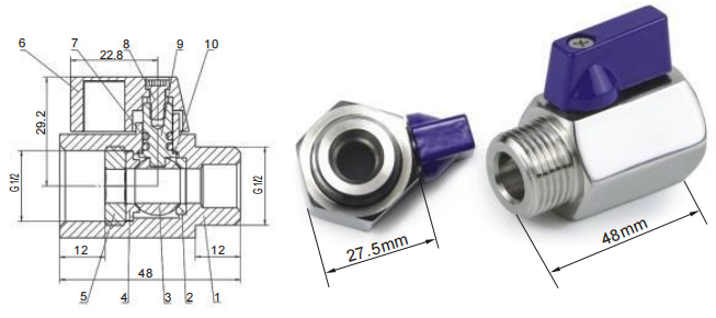 MINI BALL VAVEL M/F
