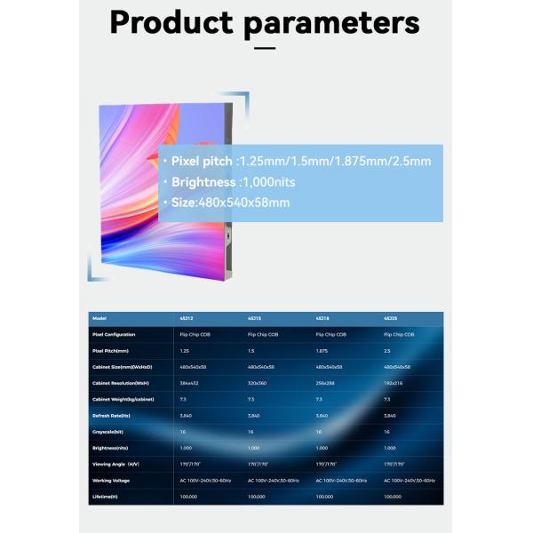 Streamlined COB Modular LED Display Panels Rgb Screen For Indoor Outdoor Advertising Menu
