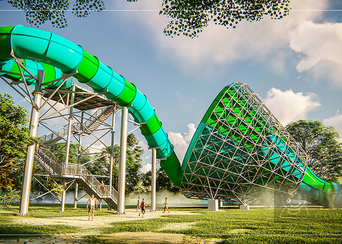 Adult Tornado Water Slide 2.6m Slide Wide 600 - 800 Person Per Hour Capacity