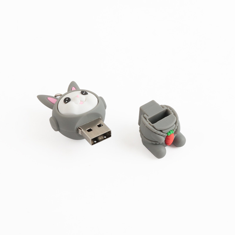 128GB 256GB​ Rabbit Shaped Pvc 3.0 USB Flash Drive Customized Design
