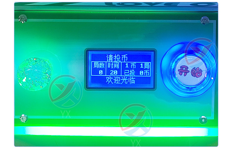 Green Coin-Operated LED Desktop Hardware Claw Arcade Machine