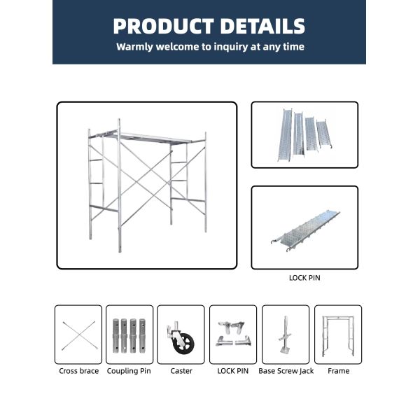 Customizable Thickness Powder Coated H Frame Scaffolding with High Load Bearing Capacity