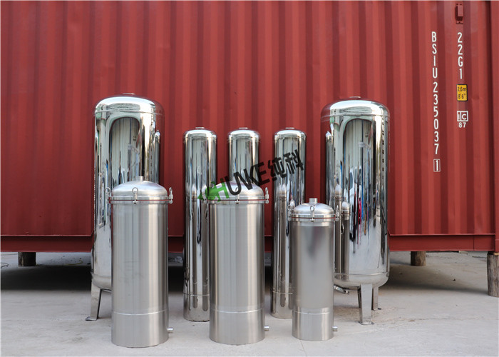 SS304 Stainless Steel Filter Housing / Water Mechanical Active Carbon Filter Vessel