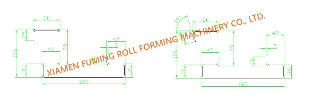 Top Beam Container House Roll Forming Machine 22KW Hydraulic Cutting