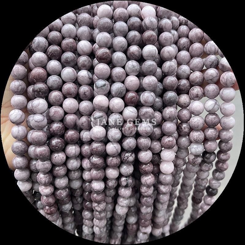 Round Gemstone with Polished Technique Red Jasper Blue Sandstone Crystal Healing Stone Loose Round Bead Strands Exquisite and Durable Jewelry