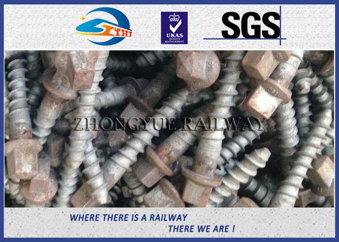 Track Hex Head Railway Sleeper Screws , Square Head Screw Spike