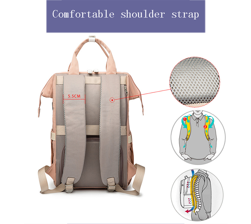 Fashion Mummy Maternity Nappy Bag Diaper Bag Large Capacity Travel Backpack Nursing Bag For Baby Care With Stroller Strap