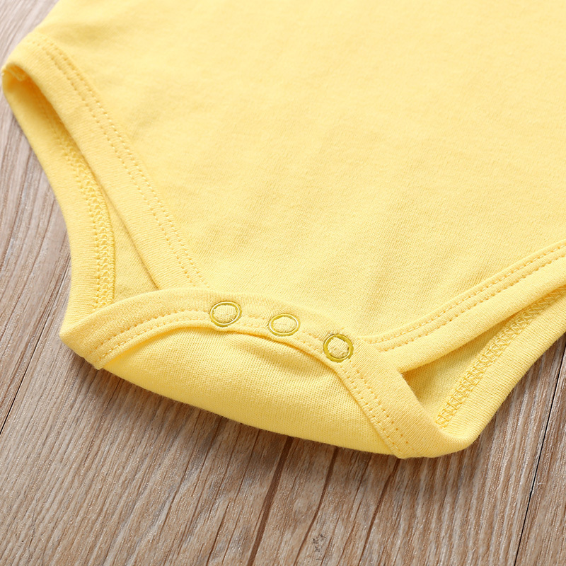 Custom LOGO Color Cute baby Short Sleeve Short romper Lapel Neck litter bear logo print polo baby bodysuit with Snap But