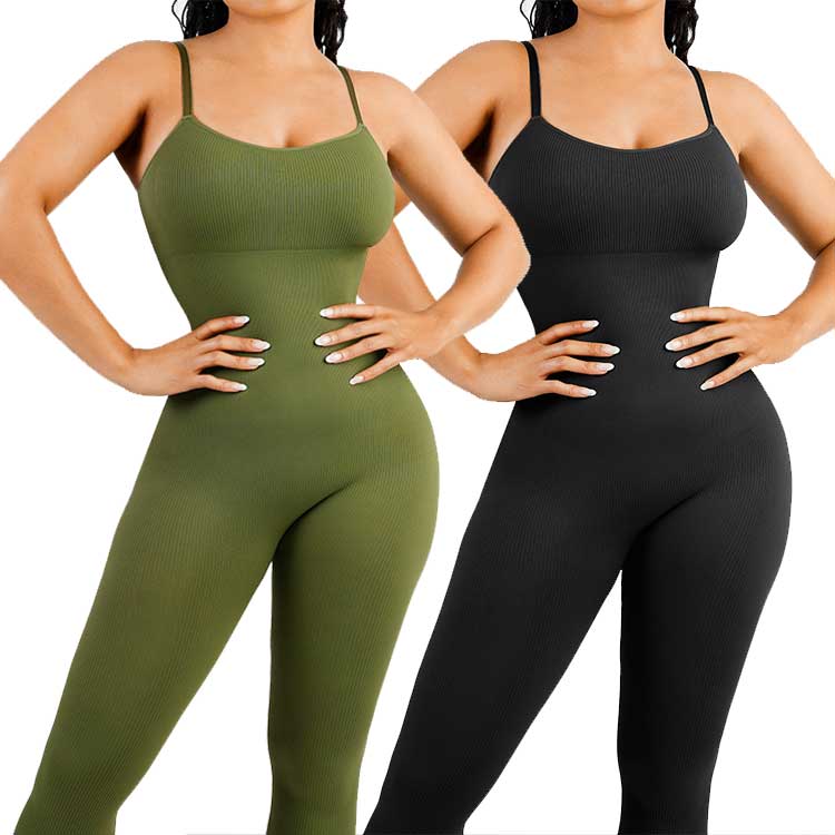Plus Size Seamless One Piece Tight Workout Bodyjumpsuits Shapewear for Women Tummy Control