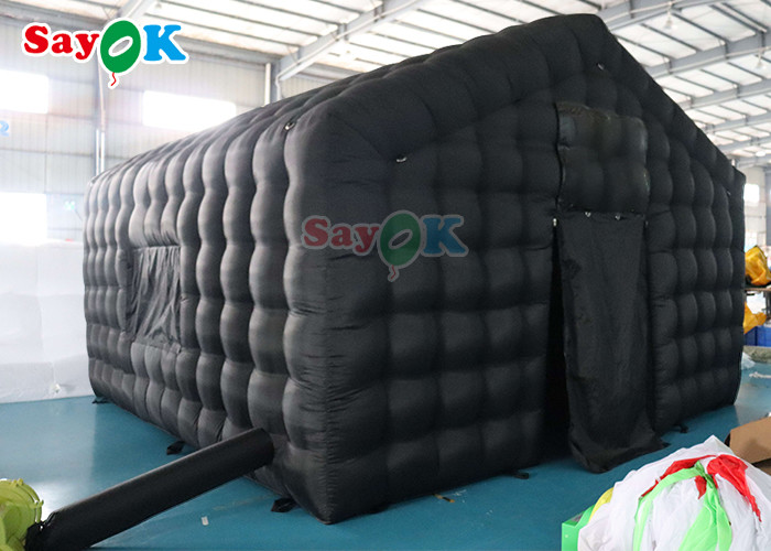 Black LED Disco Lighting Mobile Night Club Tent Inflatable Cube Party Tent Inflatable Nightclub With Smoke Machine