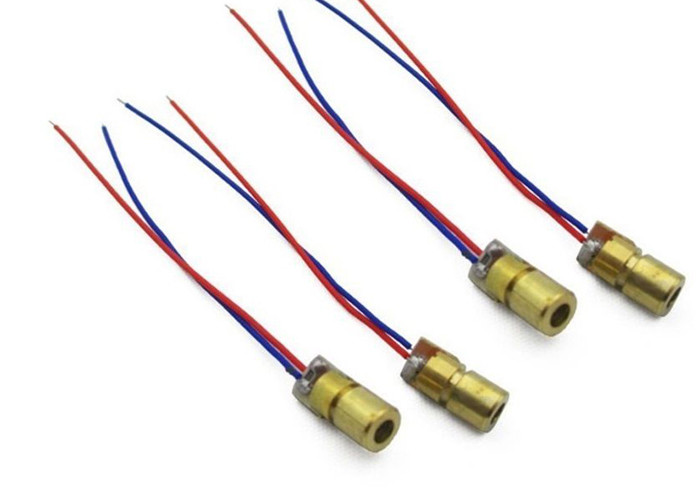 DC 5V Electronic Components , 650nm Laser Diode Module With Red Copper Head Tube