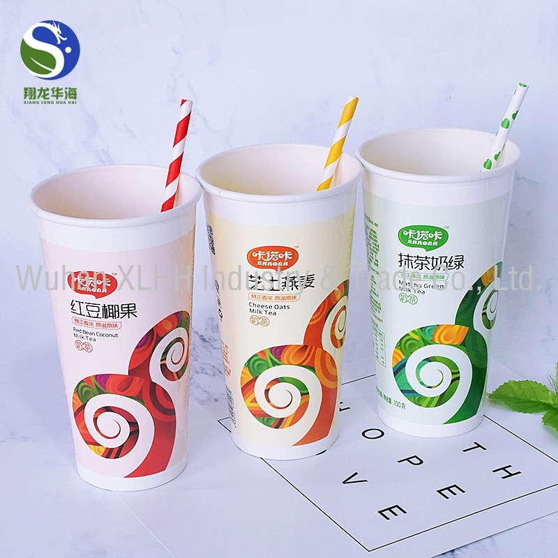 Recyclable Cold Drink Paper Cups Tall Disposable Cold Cups With Lids