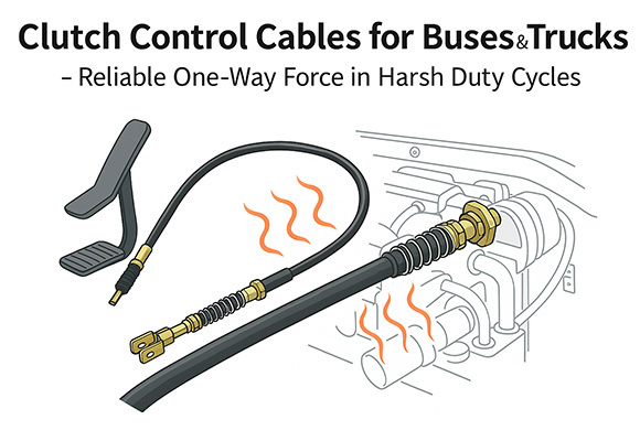High Temperature Resistant Mechanical Control Cable Clutch Cables for FAW/Yutong Buses