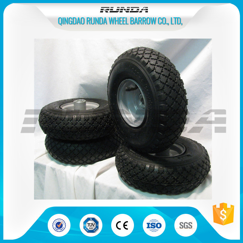 Small Size Pneumatic Rubber Wheels , Pneumatic Swivel Caster Wheels 136KG In 2PR