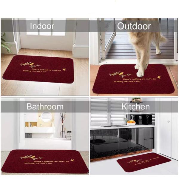 16"X24" Multicolor Entrance Door Mats Non Slip TPR Latex Backing 200gsm Clean Step Mat