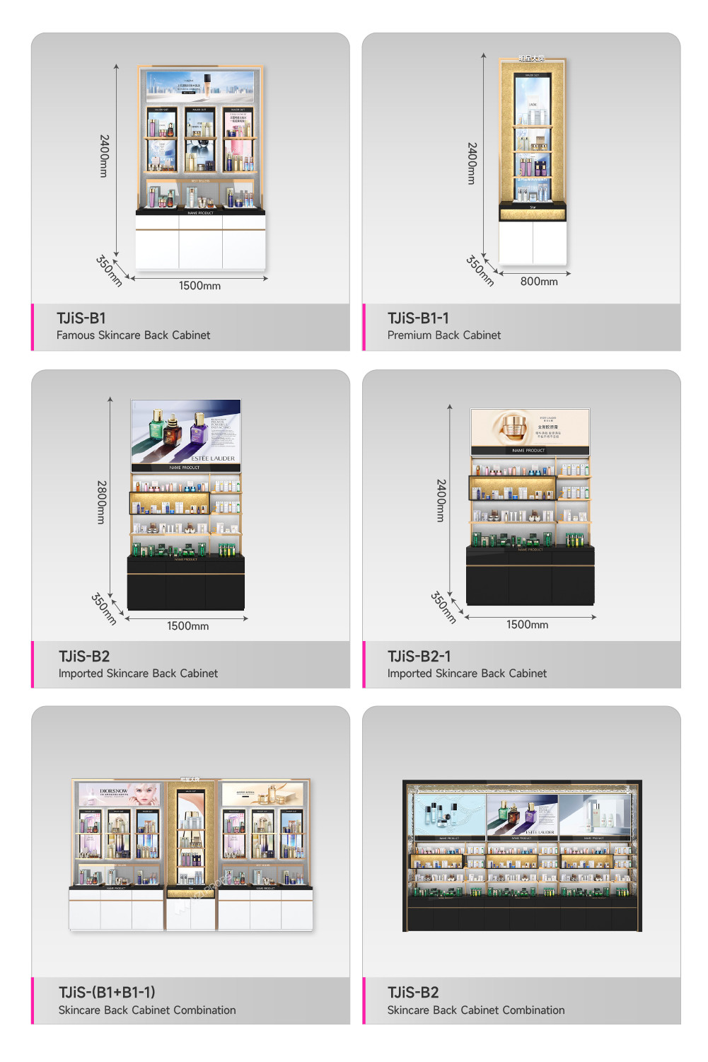 Skincare Store Display Rack Black&Gold Wooden Display Stand With Light -box For Cosmetic Shop Display Furniture