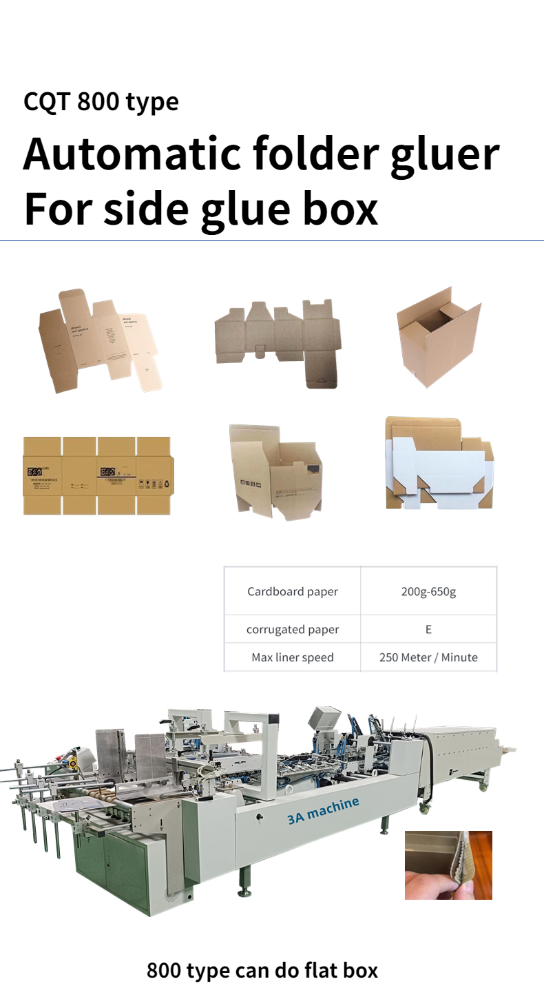 Folder Gluer Machine for Corrugated Carton Cardboard Box 4.5kw PLC Core Components