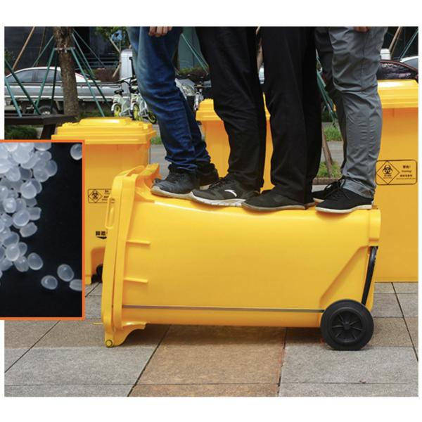 120L HDPE Plastic Trash Bin Medical Waste Container with Two Wheel