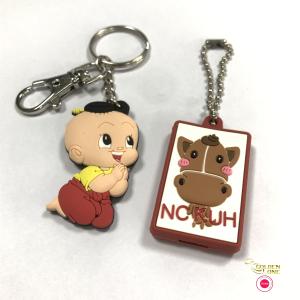 Quality Children Promotional Rubber Keyrings , Animal Cartoon PVC Keychain Soft Rubber for sale