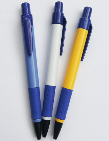 Fancy plastic ballpoint pens for promotion, blue refill, push type, Student pen advertising pens