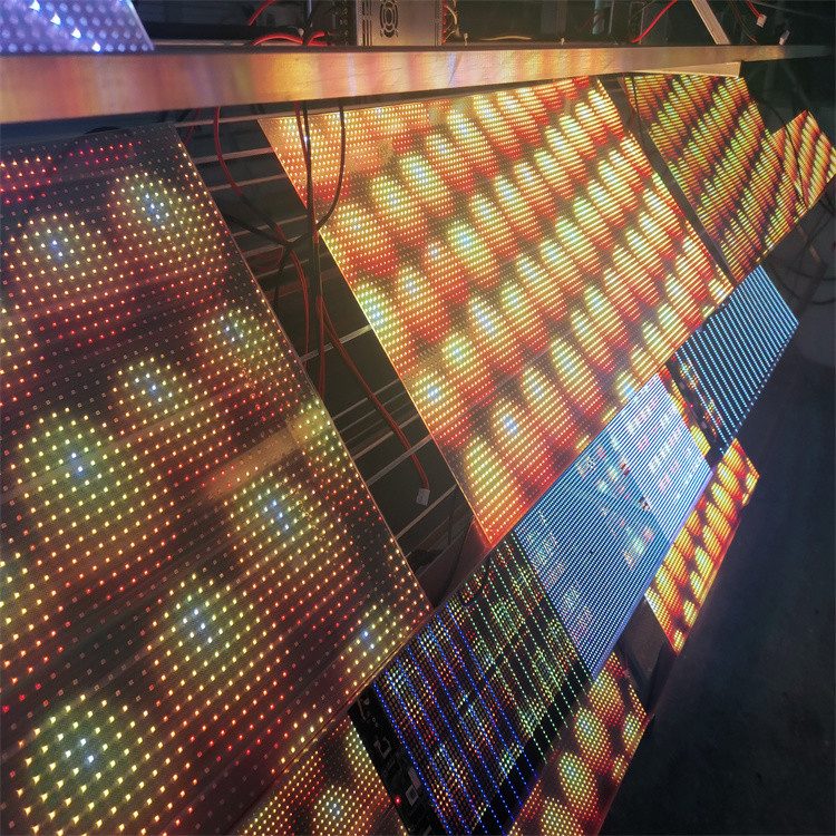 Indoor decoration color animated transparent adhesive led display transparent film screen