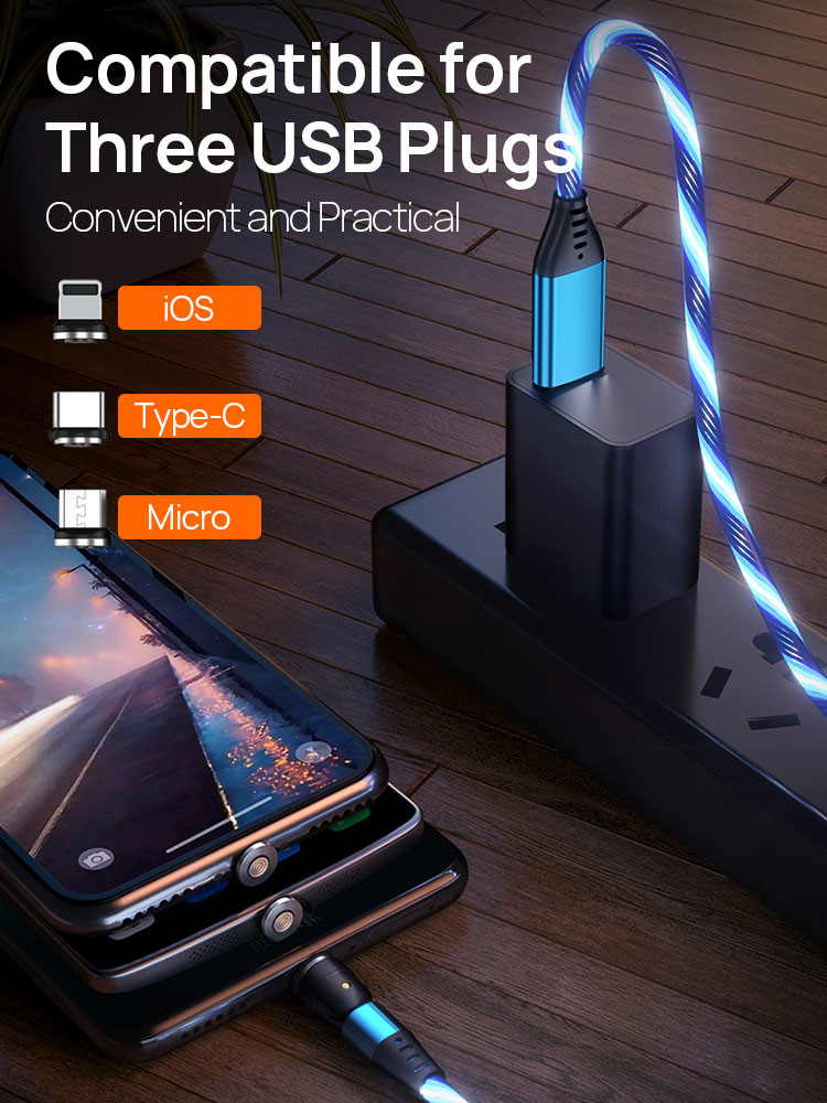 Focuses USB Type C Magnetic Cable 540 Degree Rotation USB C Magnetic Data Cable