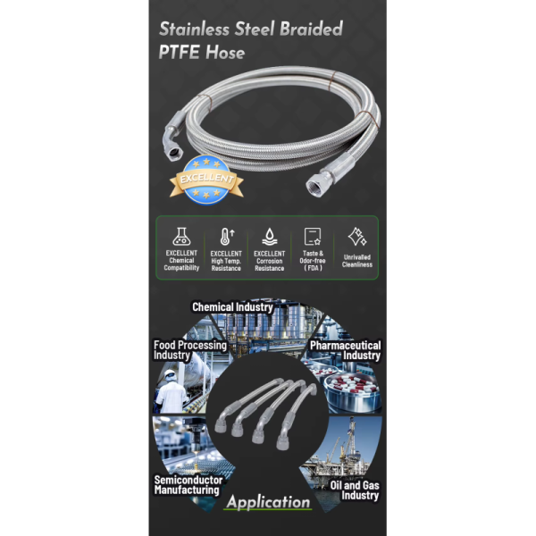 Chemical Resistant PTFE Hose Assembly for Laboratory Fluid Transfer Systems