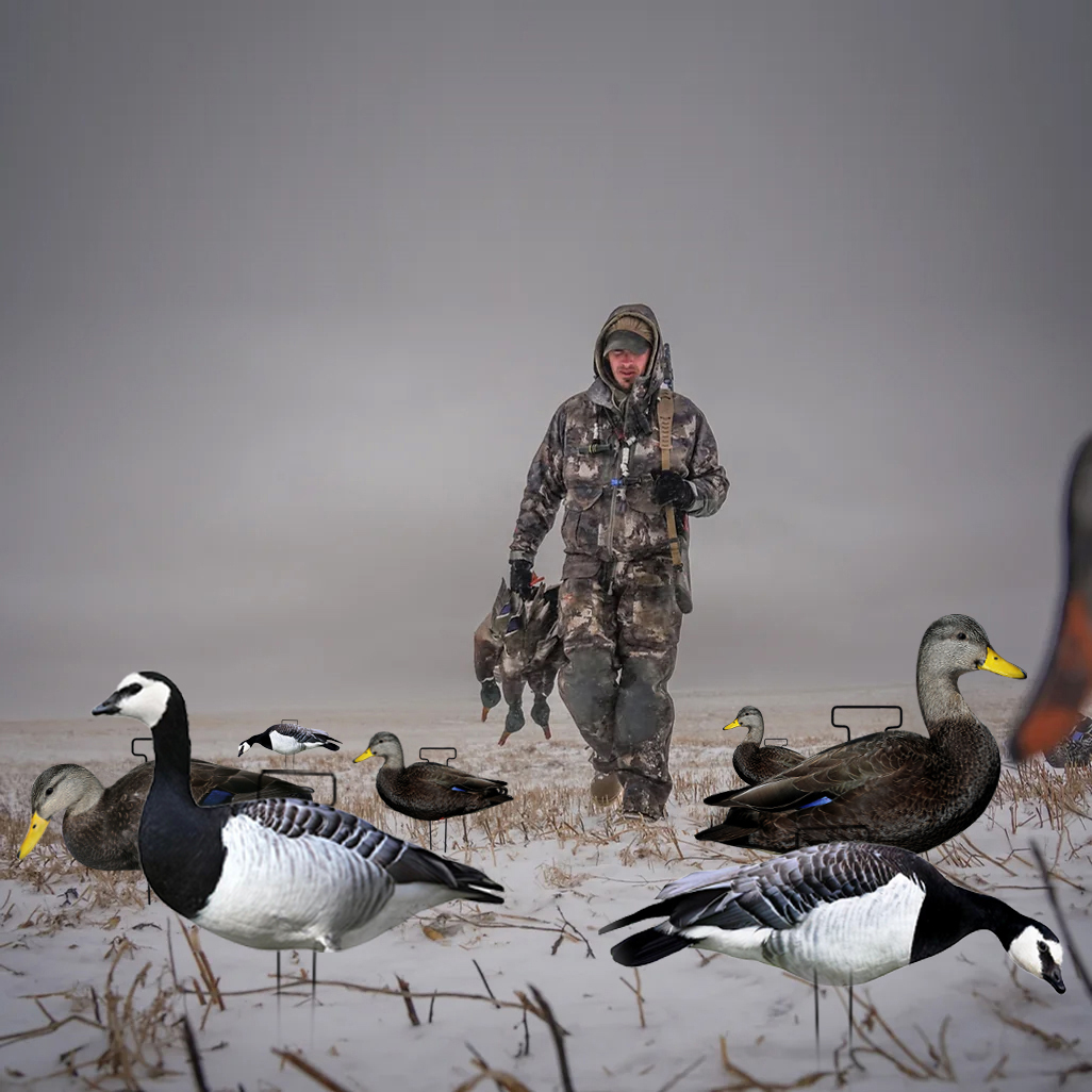 Reusable Plastic Lifelike Silhouette Geese Decoy Bait For Black Barnacle Goose Hunting
