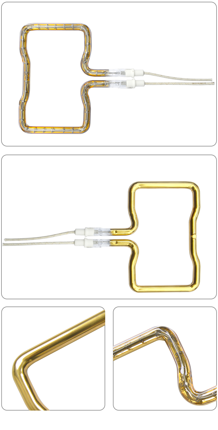 3D Single Tube Gold Coating Infrared Heating Element Tube Customizable Wavelength And Dimensions
