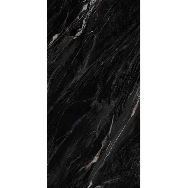 Black Glossy Polished Glazed Porcelain Marble Tiles 60x120 for Apartment Interior