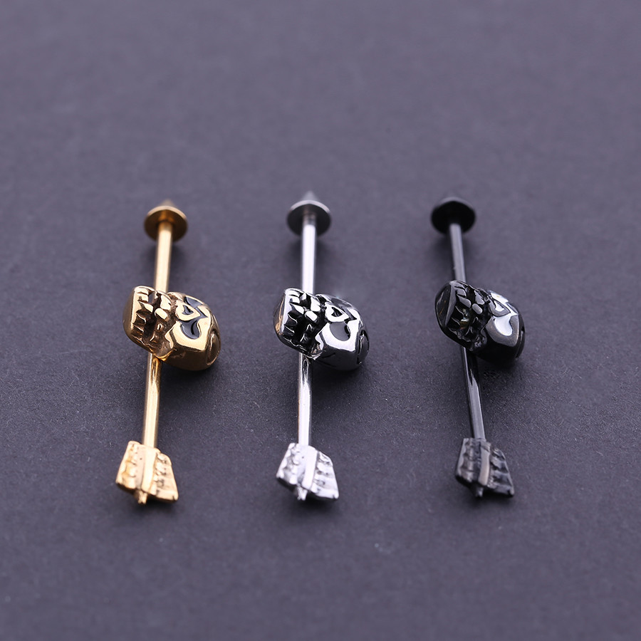 Hot Sale Skull Industrial Piercing Industrial Barbell Body Piercing Jewelry