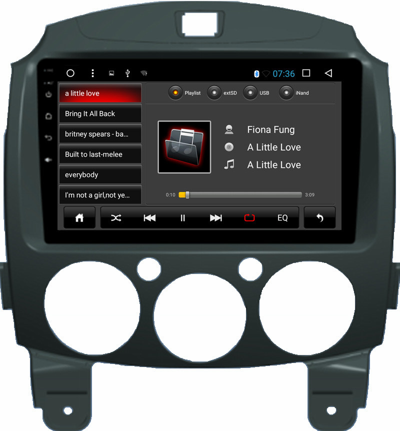 Ouchuangbo car multi media 1024*600 video stereo android 6.0 for Mazda 2 with 3g SWC wifi bluetooth gps navi