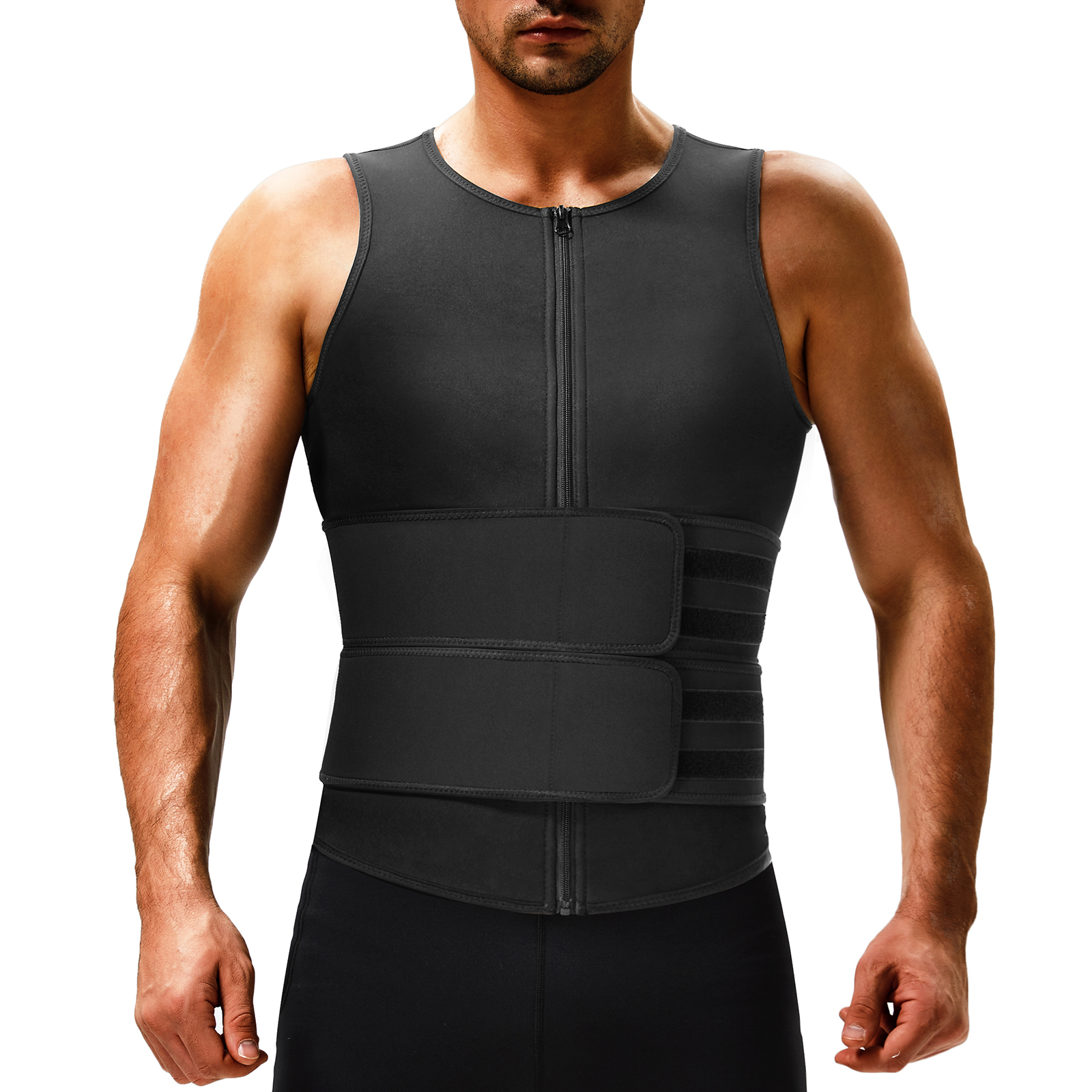 Private Label Neoprene Sweat Vest with Waist Belt Men's Waist Trainer by Waistdear